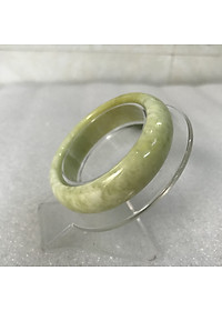 Vòng tay Đá Tự Nhiên Serpentine màu vàng bản dẹt cho người mệnh Thủy và Kim vongtaymenhthuy