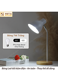 Đèn Học Để Bàn Đế Gỗ HUTA LVG1 Chống Cận, Vintage, Decor Trang Trí Bàn Học Bàn Làm Việc, Bóng Đèn Led Đổi Màu Tiết Kiệm  Điện