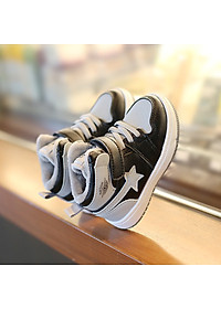 Giày thể thao bé trai 1 - 5 tuổi cổ cao lót lông ấm áp kiểu snearker cá tính GE93