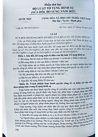 Bộ Luật Hình sự  - Bộ Luật Tố Tụng Hình Sự ( Sửa đổi, bổ sung năm 2025 )