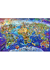 Tranh Xếp Hình Random Cut 750 Mảnh Minh Châu – Around The World (40x60cm)