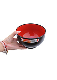 Combo 02 Bát nhựa Nakaya màu đen lòng đỏ - Nội địa Nhật Bản