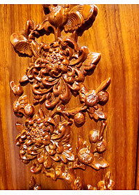 TRANH GỖ HƯƠNG ĐỤC NỔI TỨ QUÝ - TÙNG CÚC TRÚC MAI