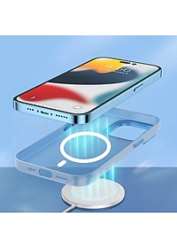 Ốp lưng chống sốc cho iPhone 14 Plus (6.7 inch) hỗ trợ sạc Maqsafe hiệu WIWU PC Ultra-thin Frosted Magnetic Case (mặt lưng nhám mờ, gờ bảo vệ Camera 0.5mm) - hàng nhập khẩu