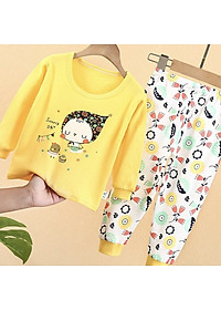 Đồ ngủ cho bé Easy Baby, đồ bộ dài tay bé gái chất vải cotton từ 7-18kg (ASS-308)