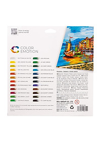 Màu nước Gouache dạng tuýp 12ml Deli 5/12/24 màu-Tặng kèm pallete gỗ 12 cọ