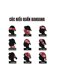 Bộ sưu tập khăn vuông cotton bandana turban XO Vintage BDN01 54x54cm - BDN01.8 Xanh đen