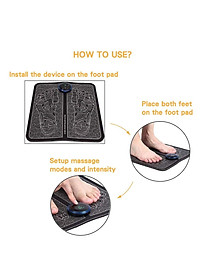 Thảm Massage Bàn Chân Xung Điện Trị Liệu EMS Giúp Lưu Thông Khí Huyết Dùng Pin Sạc