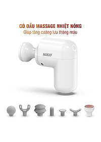 Súng Massage Cầm Tay Mini Nikio NK-173 - 6 Đầu Chuyên Dụng + 1 Đầu Nhiệt Nóng - Mát Xa Hỗ Trợ Giảm Đau Nhức Và Giãn Cơ Toàn Thân - Phù Hợp Mọi Đối Tượng, Siêu Nhỏ Gọn