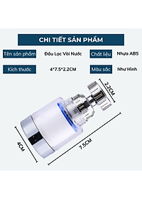 Đầu vòi lọc nước KG057 rửa chén bát giúp tăng áp lực nước, tiết kiệm nước, có lõi lọc nước nano xoay 360 độ - Hàng chính hãng