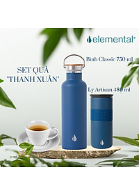 [Quà tặng cao cấp-Thương hiệu Mỹ] Set hộp quà tặng Sinh nhật, set Thanh Xuân, bình giữ nhiệt và ly giữ nhiệt Elemental cao cấp