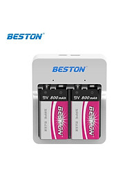 Bộ sạc pin 9V Beston M7023L có tính năng sạc nhanh, tự ngắt khi đầy, đèn báo thông minh dùng cho micro, đồng hồ vạn năng