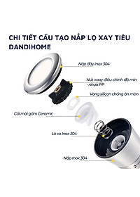 Lọ xay tiêu Inox 304 DandiHome cao cấp