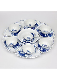 Bộ đồ ăn hoa mặt trời Bát Tràng men khử - Khử chì và kim loại nặng - Hoa sen