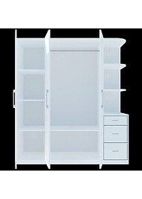 [Miễn phí vận chuyển & Lắp đặt tại TP. Hồ Chí Minh] Tủ quần áo gỗ cao cấp thiết kế thông minh 3 cánh, nhiều ngăn hộc phong cách sang trọng Ohaha - TQA032 - Màu D/Màu Trắng