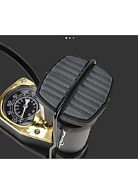 Bơm mini đạp chân - Bơm đa năng - Bơm được xe đạp, xe máy, các loại bóng, phao có đồng hồ đo áp suất - Tặng kim bơm các loại - Chính Hãng