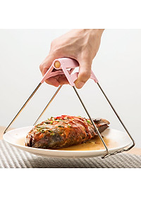 Dụng cụ kẹp gắp bát đĩa chống nóng thông minh, khay inox kẹp đồ nóng nhà bếp đa năng - GIAO MÀU NGẪU NHIÊN - Hàng Chính Hãng