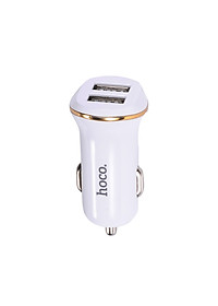 Tẩu Sạc Trên ÔTô  Hoco Z1 - 2 Cổng USB + Tặng kèm 01 Ghế Đỡ Điện Thoại Đa Năng T2 - Hàng Chính Hãng