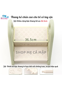 Thang mini ghế đôn 2 bậc cho bé có tai vin, Nhựa cao cấp tải trọng lên tới 75kg