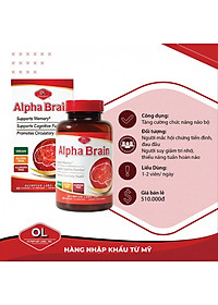 Viên uống bổ não Alpha Brain Olympian Labs Mỹ 60 viên chứa ginkgo biloba giúp tăng cường tuần hoàn não