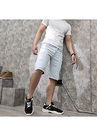 Quần short jean nam MĐ Q32 xanh bạc