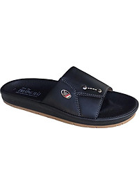 Dép nam quai ngang Trường Hải một bản da bò thật đế kếp mềm dẻo không trơn QN0421