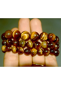 Vòng tay chuỗi đá mắt hổ nâu vàng-Nhiều cỡ ly