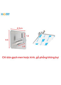 Combo 4 móc dán tường inox 304 HOBBY Home Decor TV160-4 có keo dán