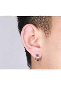 Bông Tai Nam Khoen Tròn Loại Kẹp Ko Cần Bấm Lỗ Tai Chất Liệu Thép Titan Ko Rỉ Ko Dị Ứng TT 0851 - 1 Cặp