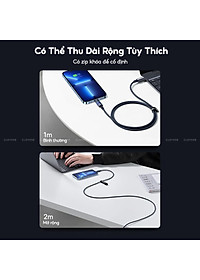 Cáp Tự Ngắt BASEUS Explorer Series Typc-C to iP Sạc Nhanh 20W, Đầu Cáp Trong Suốt Đèn LED báo Sạc Dây Bện Nylon - Hàng Chính Hãng