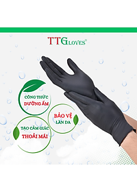 Găng Tay Y Tế Size L Không Bột Nitrile Màu Đen TTGLOVES (100 chiếc)