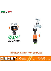 Đầu nối vòi nước ren 21-27mm Claber 8591, ngõ ra là đầu nối nhanh