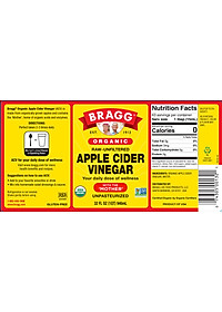 Giấm táo hữu cơ Organic Bragg 946ml (3 chai)