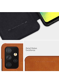 Bao da dành cho Samsung Galaxy A72 hiệu Nillkin Qin Chất liệu da cao cấp, có ngăn đựng thẻ, mặt da siêu mềm mịn - Hàng chính hãng