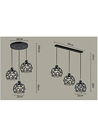 Bộ đèn thả ALION treo trần trang trí độc đáo - kèm bóng LED và đế ốp trần