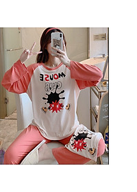 Đồ bộ mặc nhà tay dài quần dài kèm túi rút hàng đẹp C032