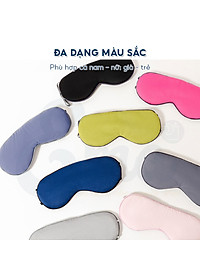 Bịt mắt ngủ lụa 2 mặt EMA, miếng che mắt ngủ cao cấp 2 mặt ấm mát có có quai đeo điều chỉnh
