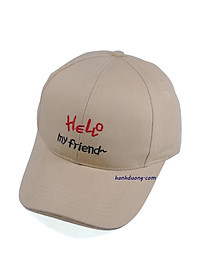 Nón kết Hello my friend mũ lưỡi trai nữ đẹp thời trang, chất liệu vải cotton thoáng mát, khóa xịn cao cấp