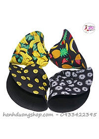 Nón bucket trái cây hot hit mũ tai bèo trái cây hoa cỏ vành nhỏ dễ thương chất liệu vải cotton thoáng mát - Hạnh Dương