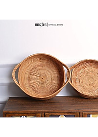 Khay Mây Guột ONGTRE Đựng Trái Cây, Decor Phòng Khách tiện lợi