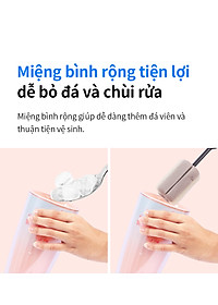 Ly nhựa LocknLock 2 lớp 750ml HAP522 720ml Anh Đào - Hàng chính hãng kèm ống hút, cách nhiệt tốt, miệng rộng - JoyMall