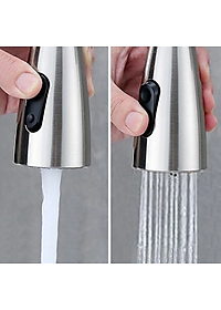 Vòi rửa chén KG53 nóng lạnh dây rút cao cấp inox304, dùng cho mọi bồn rửa chén bát nhà bếp, dây rút dễ tiện dụng ,2 chế độ nước kèm dây nóng lạnh 40cm - Hàng chính hãng