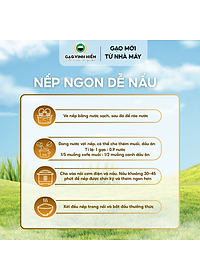 [Bao bì giấy Kraft] Gạo Nếp Chùm Vinh Hiển túi 1Kg - Nếp Sạch 3 Không - Gạo nếp dẻo, thơm xôi mới thuộc thương hiệu Gạo Vinh Hiển