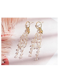 Bông tai pha lê dài sang trọng dự tiệc