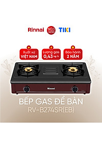 Bếp gas dương Rinnai RV-B274SR(EB) mặt bếp men và kiềng bếp men - Hàng chính hãng.