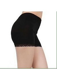 Sét 2 quần mặc trong váy chân ren chất liệu cotton co giãn( đen +da)