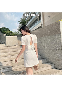 Đầm dự tiệc gấm nữ trắng dễ thương diện tết cực xinh mã [GAM XOP]