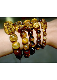 Vòng tay chuỗi đá mắt hổ tỳ hưu-nhiều cỡ ly