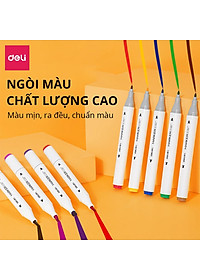 Bút Màu Marker Deli Họa Cụ Tô Màu Dạ An Toàn Cho Trẻ Em Kèm Túi Vải Họa Cụ Vẽ Tranh Cao Cấp 30/40/60/80 Màu - Phù Hợp Tô Màu Vẽ Tranh Manga Anime - HM900