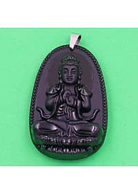 Mặt Phật Như lai Đại nhật thạch anh đen 4.3 cm